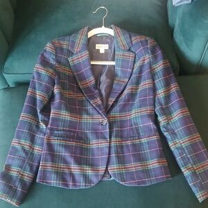 Multicolor Plaid Women's Blazer